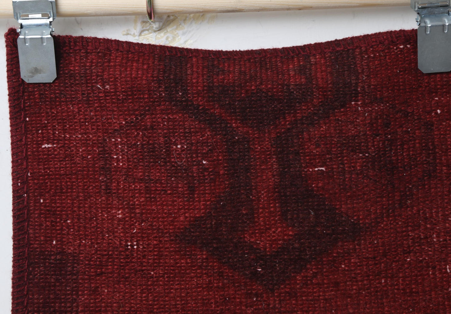 2'5 x 7'6 Vintage Turkish Patchwork Runner Rug, Handmade Wool Cotton Red Hallway Rug