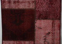 Vintage Turkish Wool Cotton Patchwork Runner Rug, Red (2x8) - photo 8 of 10
