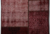 Vintage Turkish Wool Cotton Patchwork Runner Rug, Red (2x8) - photo 7 of 10