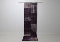 Vintage Turkish Wool Cotton Patchwork Runner Rug, Purple (2x8) - photo 1 of 10