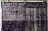 Vintage Turkish Wool Cotton Patchwork Runner Rug, Purple (2x8) - photo 4 of 10