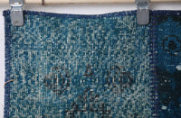 Vintage Turkish Wool Cotton Patchwork Runner Rug, Blue (2x7) - photo 2 of 10