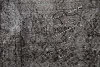 Vintage Turkish Wool Cotton Rug, Black Brown Floral (3x7) - photo 5 of 10