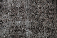 Vintage Turkish Wool Cotton Rug, Black Brown Floral (3x7) - photo 8 of 10