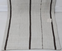 Vintage Turkish Hemp Runner Rug, Black White Striped (2x8, 2'2" x 7'10") - photo 10 of 10