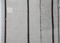 Vintage Turkish Hemp Runner Rug, Black White Striped (2x8, 2'2" x 7'10") - photo 6 of 10