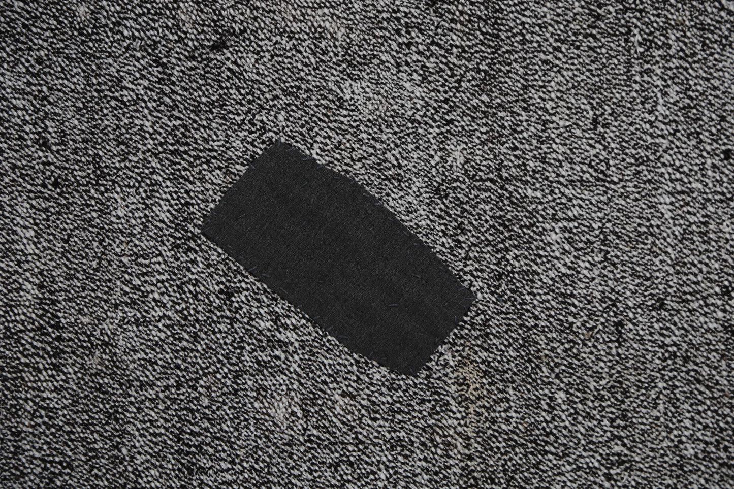 Vintage Turkish Flatweave Rug 5'0 x 5'11 Black White Minimalist Handmade Area Rug