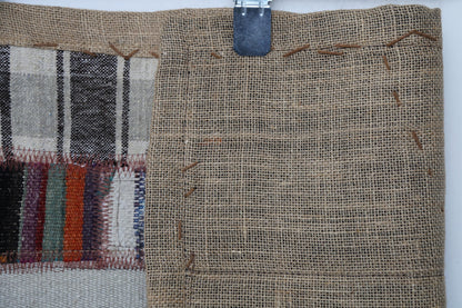 Kilim Tapestry Wall Hanging Rug, Patchwork Textile Art, Small Boho Wall Decor, 3x2 ft