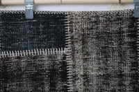 Vintage Turkish Wool Cotton Patchwork Rug, Black Brown (4x6, 3'11" x 6'2") No. 247057 - photo 4 of 10
