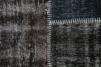 Vintage Turkish Wool Cotton Patchwork Rug, Black Brown (4x6, 3'11" x 6'2") No. 247057 - photo 6 of 10