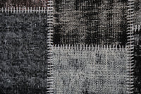 Vintage Turkish Wool Cotton Patchwork Rug, Black Brown (4x6, 3'11" x 6'2") No. 247057 - photo 8 of 10
