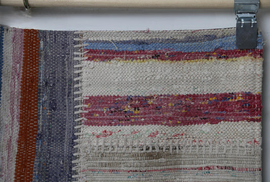 3'9 x 5'10 Vintage Turkish Kilim Patchwork Rug, Beige Multicolor Wool Cotton Area Rug