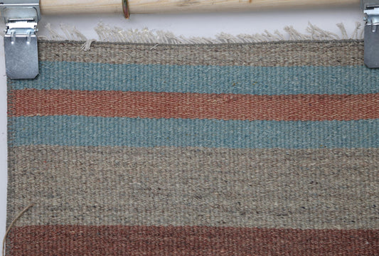 Vintage Turkish Kilim Rug 2x4 ft, Striped Wool Small Runner Rug, Rustic Neutral Multicolor Entryway Rug Handmade