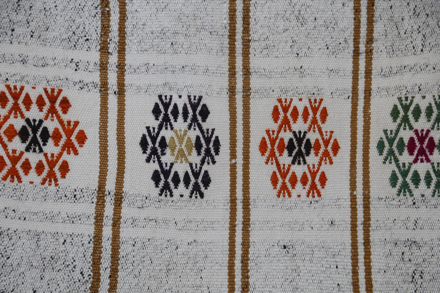 Vintage Turkish Kilim Runner Rug 2x6 ft, Striped Flatweave Rug, Beige Brown Handmade Boho Hallway Rug