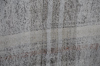 Vintage Turkish Flatweave Runner Rug, Black White Striped Minimalist (2x9) - photo 8 of 10