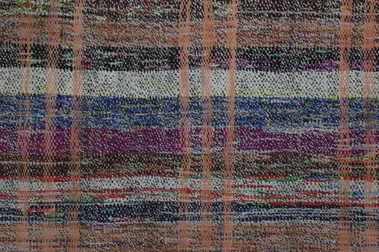 2'4 x 9'2 Vintage Turkish Kilim Runner, Multicolor Striped Wool Cotton Kilim, Long Hallway Runner Rug