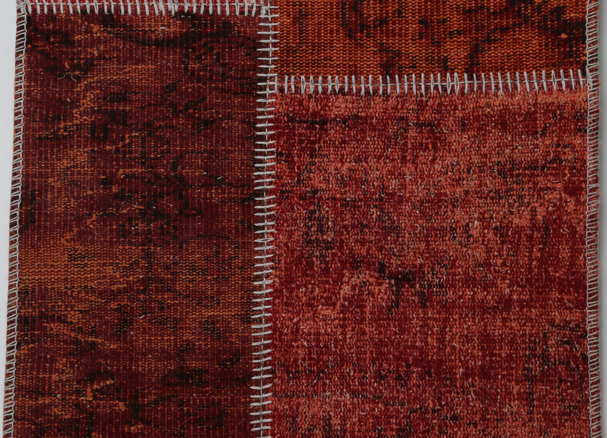 2'4 x 8' Vintage Turkish Patchwork Runner, Red Wool Cotton Kilim Runner, Long Hallway Rug