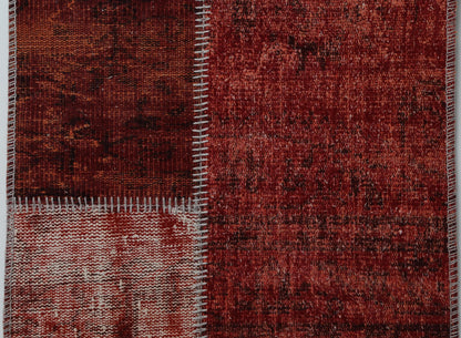 2'4 x 8' Vintage Turkish Patchwork Runner, Red Wool Cotton Kilim Runner, Long Hallway Rug