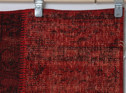 2'4 x 8' Vintage Turkish Patchwork Runner, Red Kilim Runner Wool Cotton, Long Hallway Rug