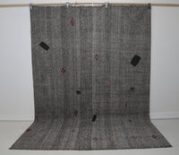 Vintage Turkish Flatweave Rug, Black White Minimalist (5x6) - photo 1 of 10