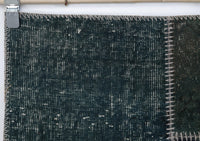 Vintage Turkish Wool Cotton Patchwork Runner Rug, Green (2x9) - photo 3 of 10