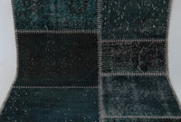 Vintage Turkish Wool Cotton Patchwork Runner Rug, Green (2x9) - photo 9 of 10