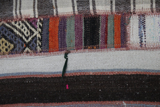 Kilim Tapestry Wall Hanging Rug, Patchwork Textile Art, Small Boho Wall Decor, 3x2 ft