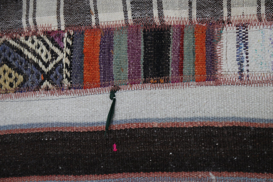 Kilim Tapestry Wall Hanging Rug, Patchwork Textile Art, Small Boho Wall Decor, 3x2 ft