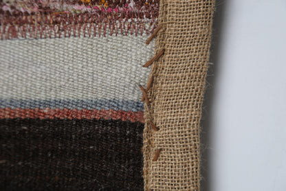 Kilim Tapestry Wall Hanging Rug, Patchwork Textile Art, Small Boho Wall Decor, 3x2 ft