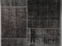 Vintage Turkish Wool Cotton Patchwork Runner Rug, Brown Gray (2x8) - photo 9 of 10