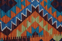 Vintage Turkish Wool Kilim Rug, Blue Tribal (2x3) - photo 8 of 10