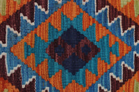 Vintage Turkish Wool Kilim Rug, Blue Tribal (2x3) - photo 9 of 10