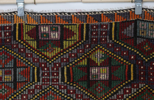 6x9 Vintage Turkish Kilim Rug, Multicolor Oriental Flatweave Wool Area Rug, Handmade Boho Tribal Decor