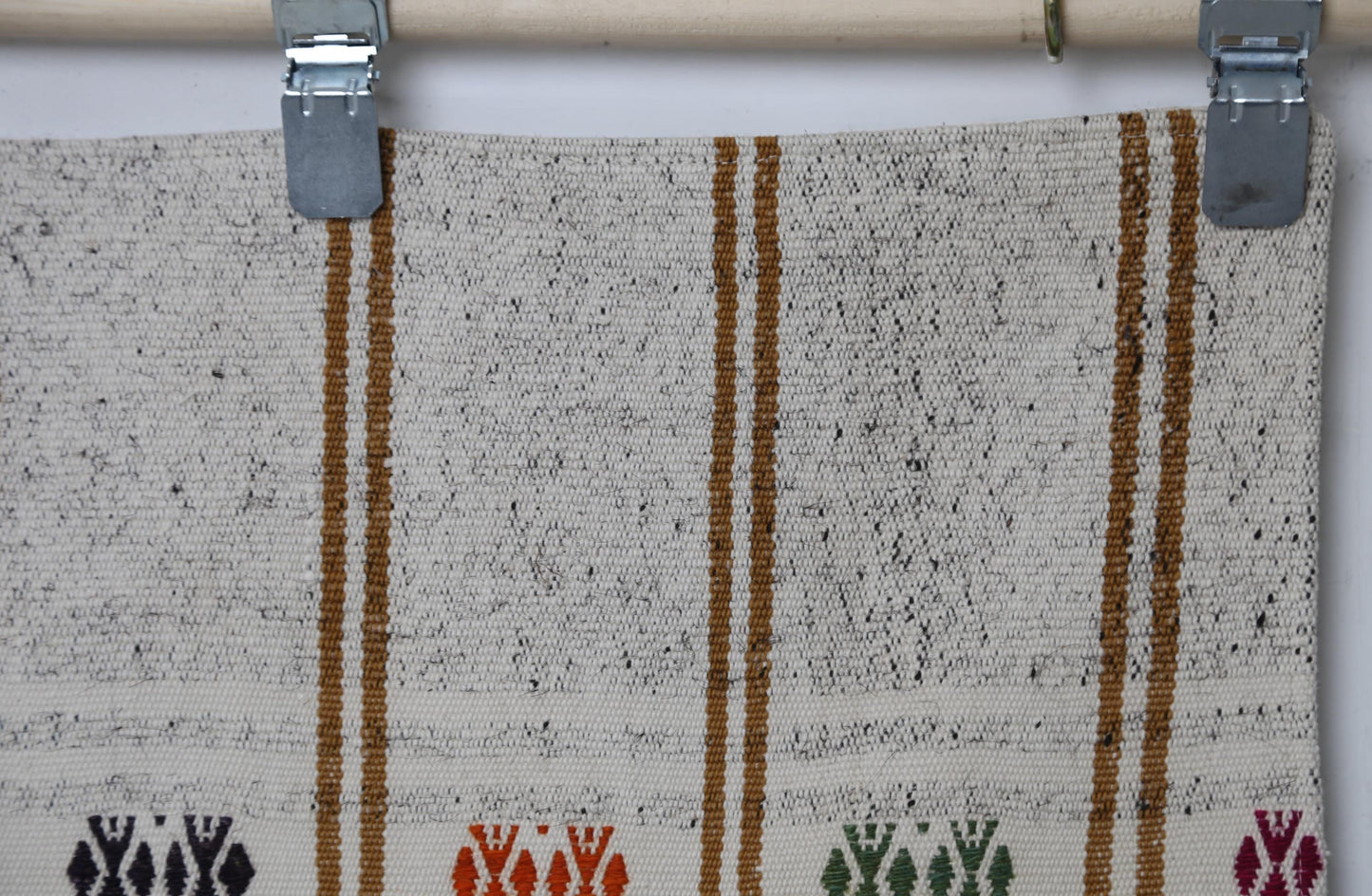 Vintage Turkish Kilim Runner Rug 2x6 ft, Striped Flatweave Rug, Beige Brown Handmade Boho Hallway Rug