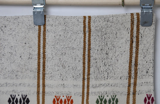 Vintage Turkish Kilim Runner Rug 2x6 ft, Striped Flatweave Rug, Beige Brown Handmade Boho Hallway Rug