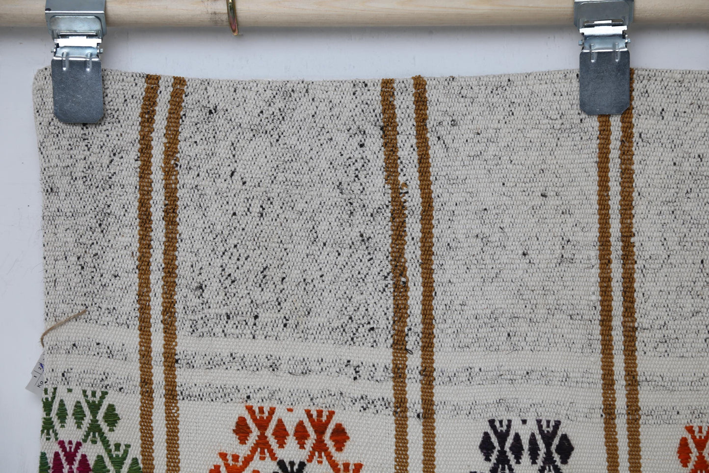 Vintage Turkish Kilim Runner Rug 2x6 ft, Striped Flatweave Rug, Beige Brown Handmade Boho Hallway Rug