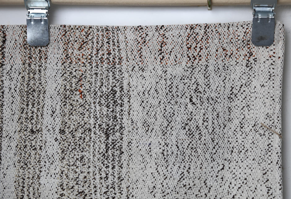 Back perspective, flatweave construction, striped runner rug