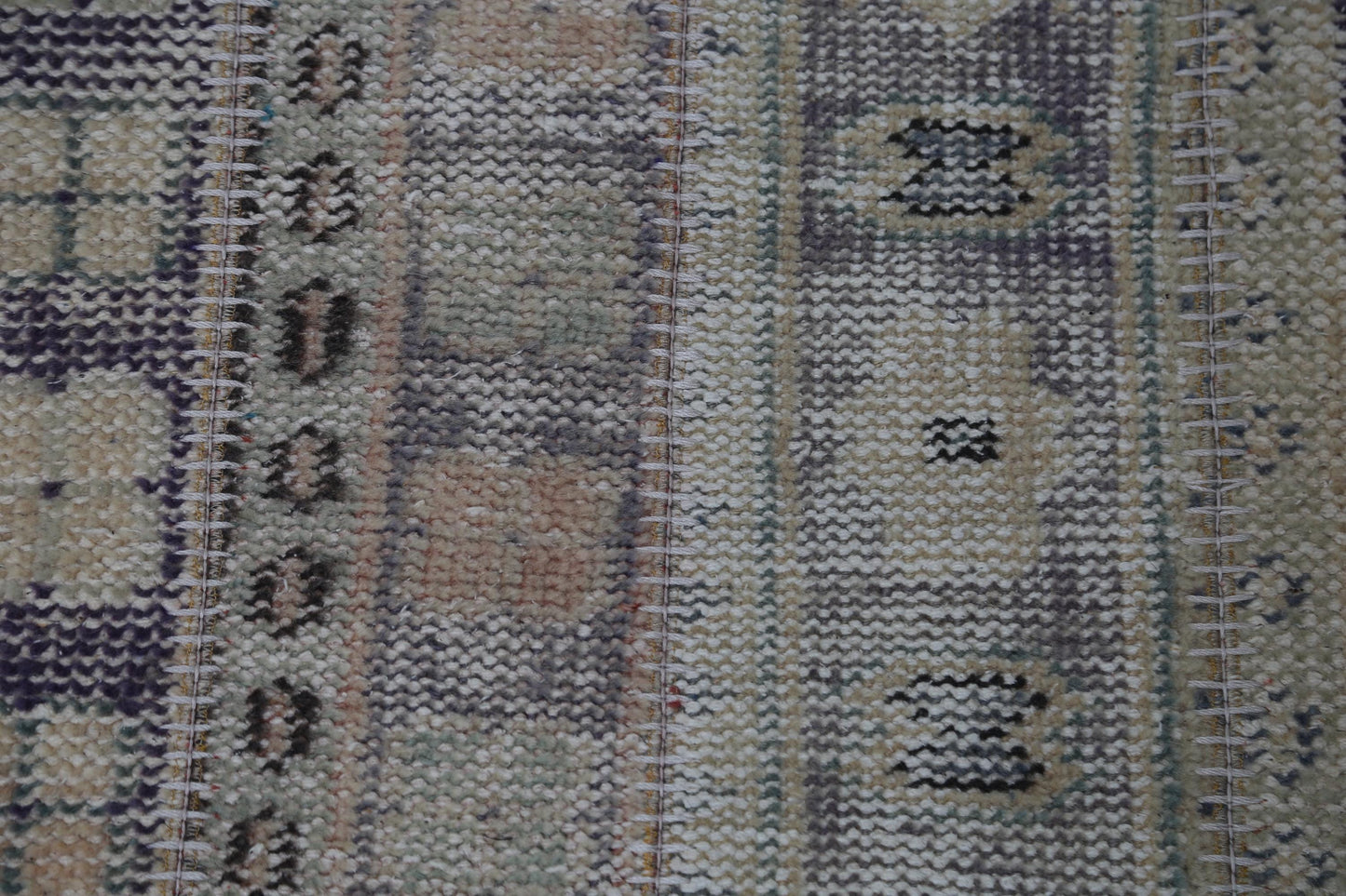 Vintage Turkish Runner Rug 1'11 x 10'9 ft, Beige Brown Patchwork Runner, Long Hallway Rug