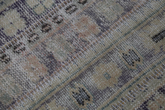 Vintage Turkish Runner Rug 1'11 x 10'9 ft, Beige Brown Patchwork Runner, Long Hallway Rug