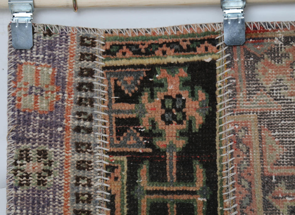 Back texture, handmade weave construction, patchwork runner