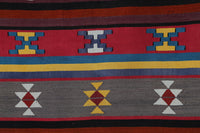 Vintage Turkish Kilim Runner Rug, Red Striped Tribal (2x10) - photo 7 of 10
