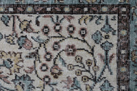 Vintage Turkish Wool Cotton Runner Rug, Beige Green Floral (4x7, 3'10" x 6'8") - photo 9 of 10