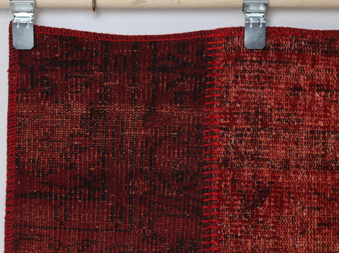 2'4 x 8' Vintage Turkish Patchwork Runner, Red Kilim Runner Wool Cotton, Long Hallway Rug