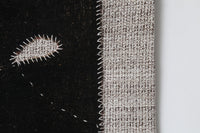 Vintage Turkish Tapestry Rug, Black Solid Wall Hanging (3'5" x 4'1") - photo 4 of 8