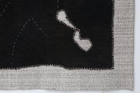 Vintage Turkish Tapestry Rug, Black Solid Wall Hanging (3'5" x 4'1") - photo 7 of 8