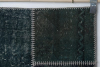 Vintage Turkish Wool Cotton Patchwork Runner Rug, Green (2x9) - photo 4 of 10