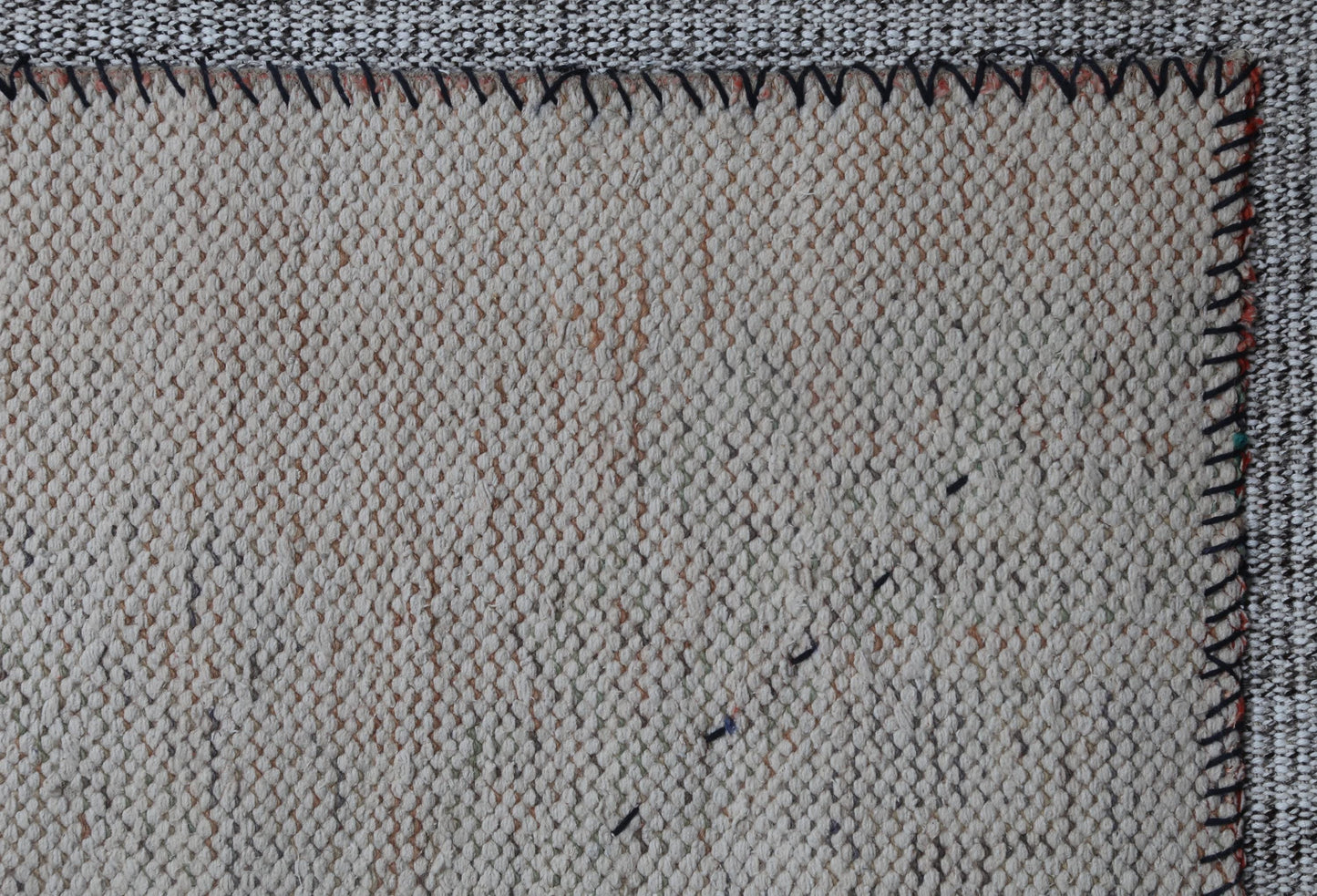 3x4 Vintage Turkish Tapestry Rug, Minimal Beige Wall Hanging, Handmade Flatweave Textile Art