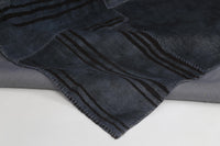 Vintage Turkish Hemp Patchwork Rug, Dark Blue (7x10) - photo 7 of 8