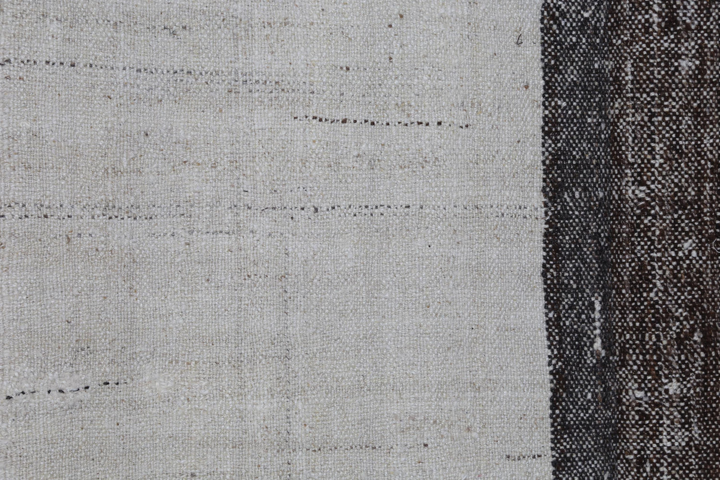 4x6 Vintage Turkish Kilim Rug, Minimal Beige Brown Striped Flatweave Rug, Handmade Neutral Wool Cotton Area Rug