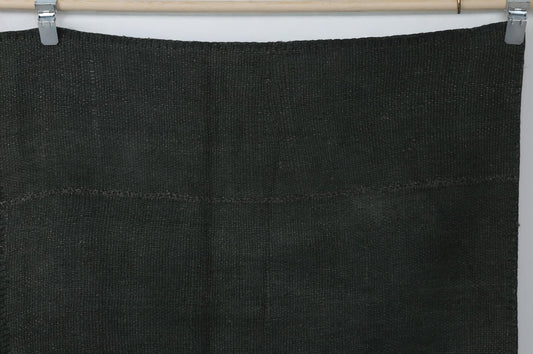 8x10 Vintage Hemp Patchwork Rug, Dark Green Handmade Turkish Area Rug, Minimal Oversized Floor Decor